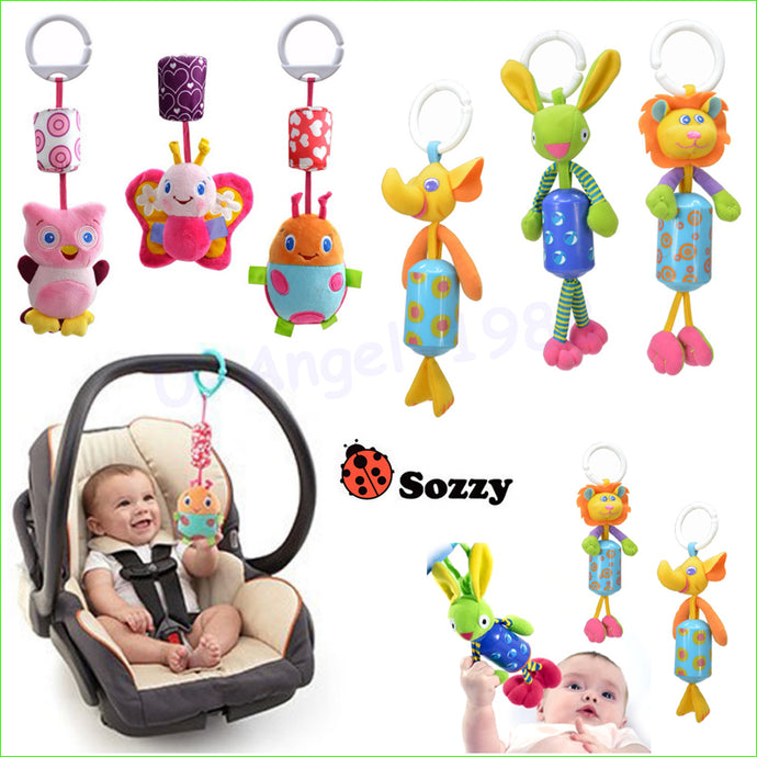 7pcs/lot Sozzy large bell bed hanging Plush Doll animal bell chimes baby toys Wholesale