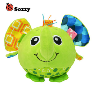 SOZZY Baby Soft Stuffed Plush Animal elephant monkey bed Rattles bell cloth ball Early Education Developmental toy